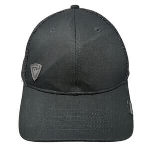 Rossignol Trucker Hat Black One Size Mesh Back Snapback Rubber Logo Patch